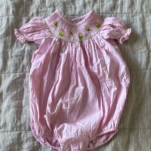 Castles & Crowns Easter Eggs & Bunny Pink Baby Romper 18-24 months